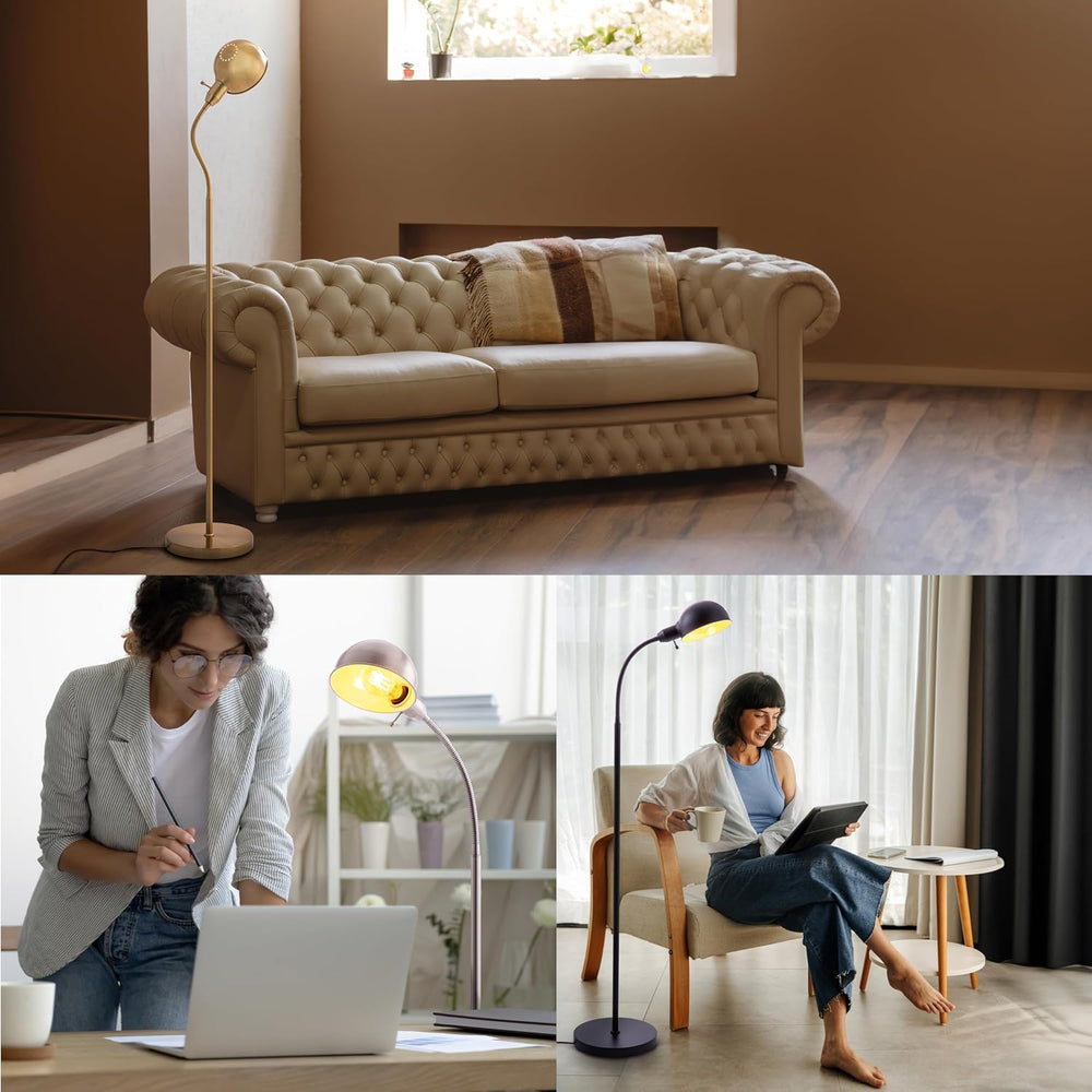 O'Bright Adjustable Floor Lamp with Flexible Gooseneck and Rotatable Shad...