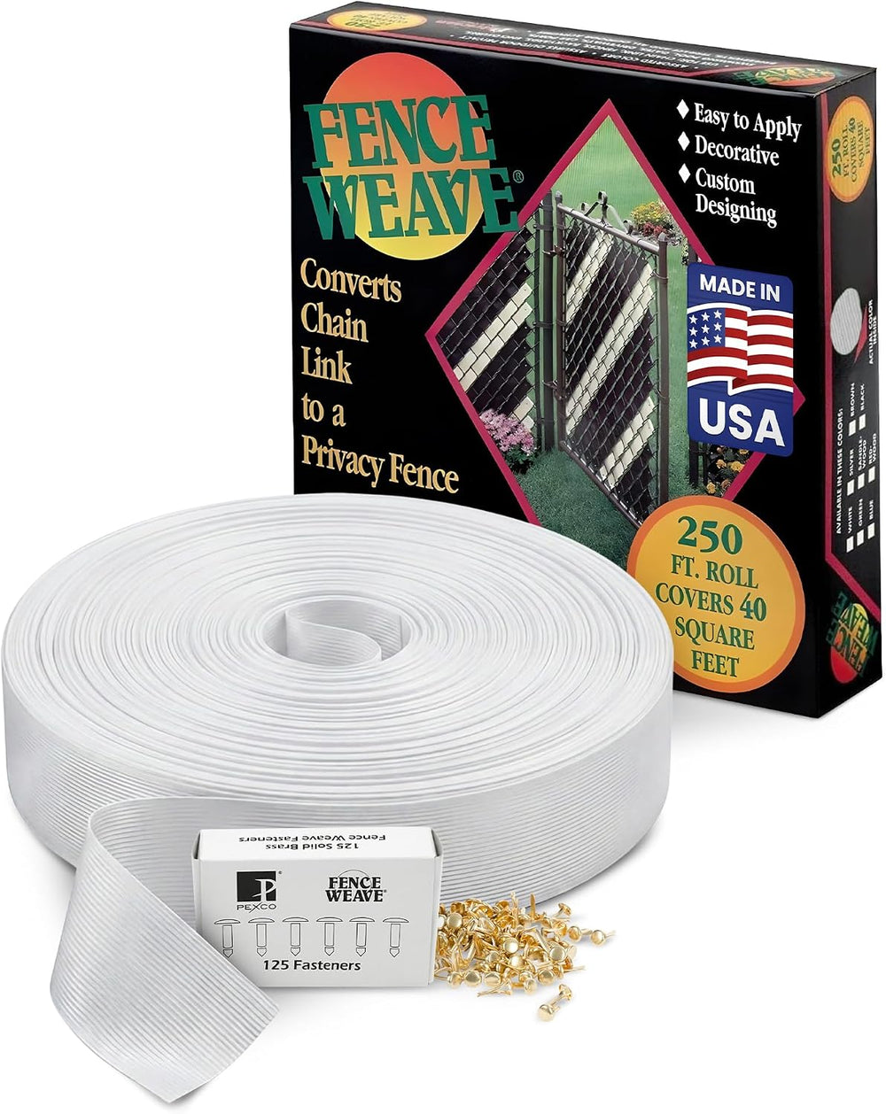 NMI Fence - Pexco Privacy Slats for Chain Link Fence, 250 Ft, White