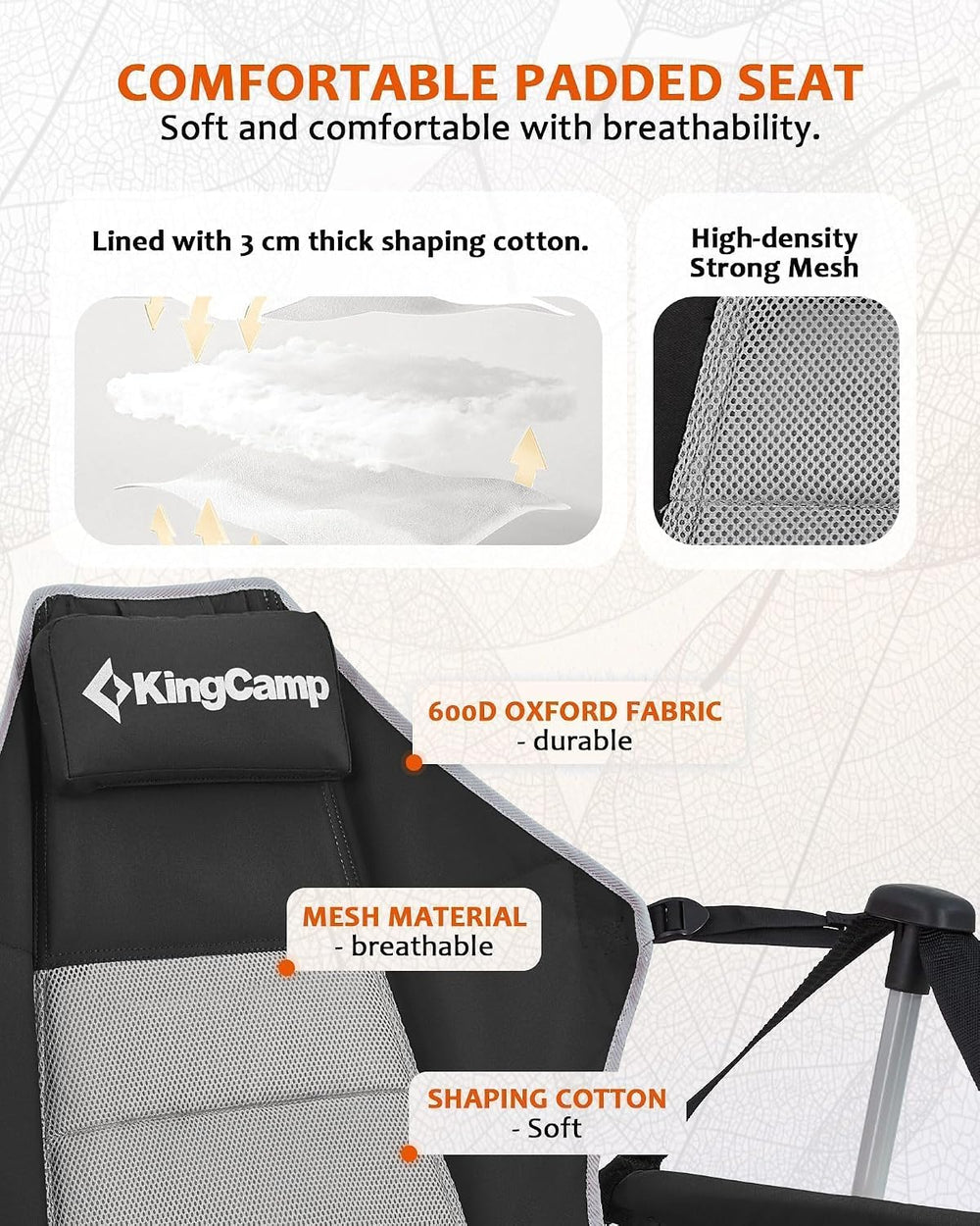 KingCamp Hammock Camping Chair, 400lbs Heavy Duty Swing Chairs for Adults