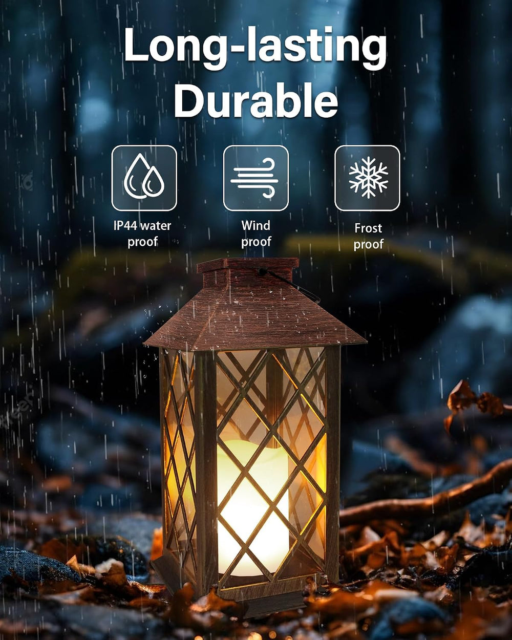 SHYMERY Solar Lanterns, Hanging Outdoor Lantern with Lasts 2X Longer LED Flic...