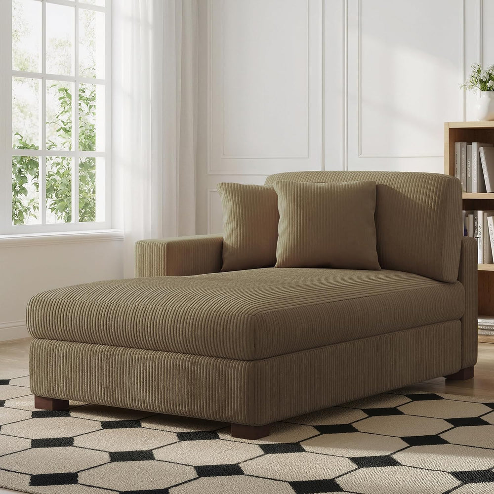 Chaise Lounge Chair Indoor, Oversized Upholstered Sofa Bed for Living Room, C...