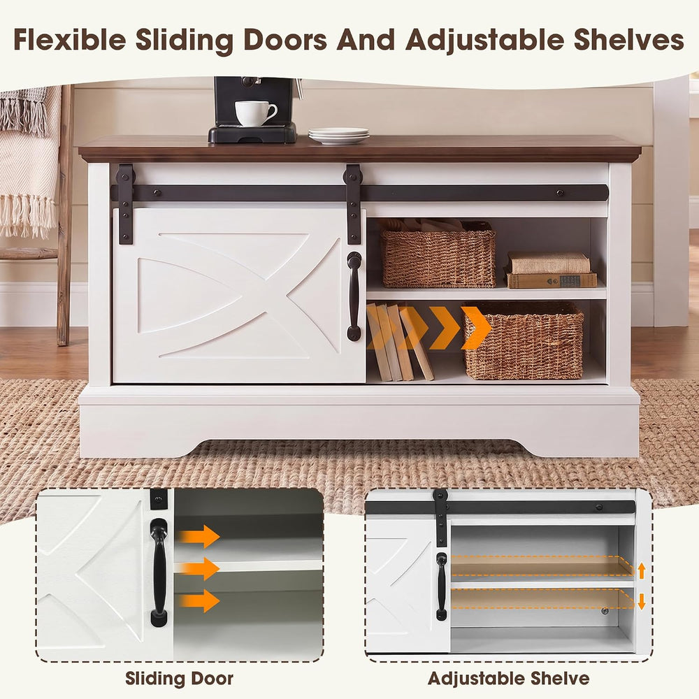 31.5" Farmhouse Coffee Table with Storage, Hinged Lift Top Coffee Table