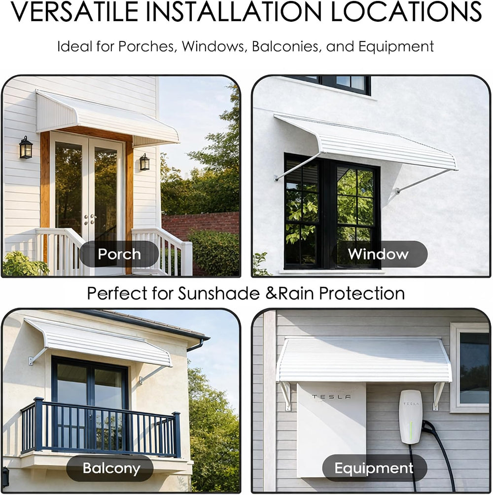 Kozyard Window Awning 72''W x 40''D with 2 Side Wings