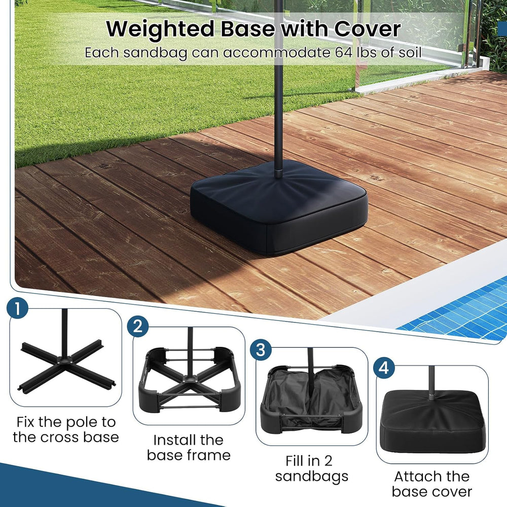 Tangkula 13FT Double-Sided Solar Patio Umbrella, Extra-Large Outdoor Twin Umb...