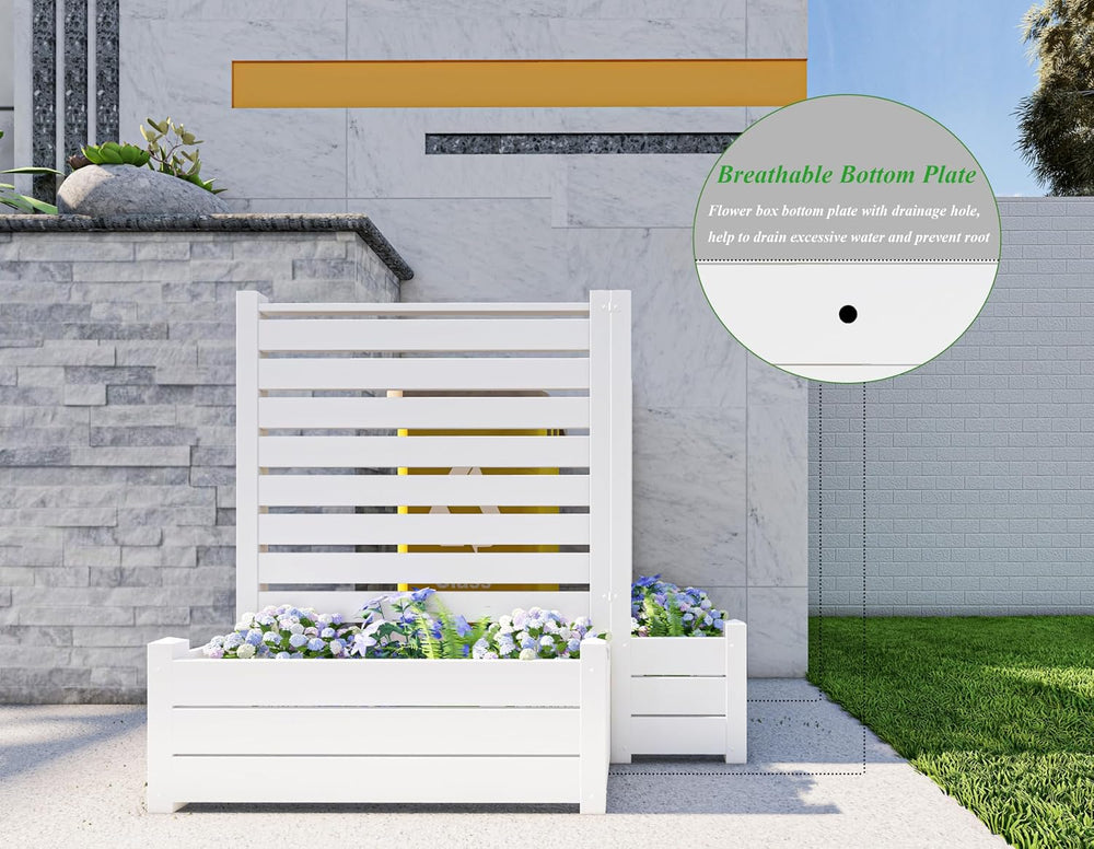 No-Dig Air Conditioner Fence 36" W X 45" H White Vinyl Privacy Fenc...