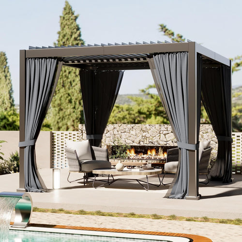 10'x10' metal pergola, outdoor patio pergola with hardtop on a desk or shelf