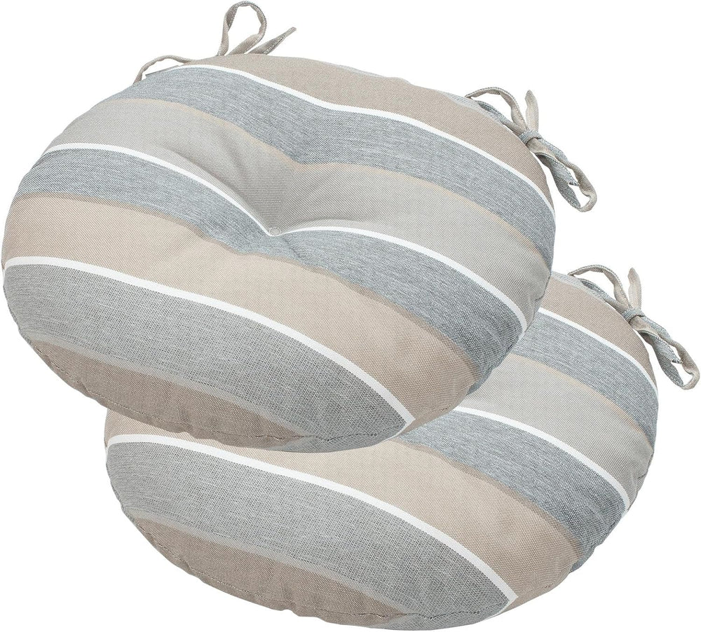 Bistro Chair Cushions 15 inch,Set of 2,Tufted Round Chair Cushions with Ties,...