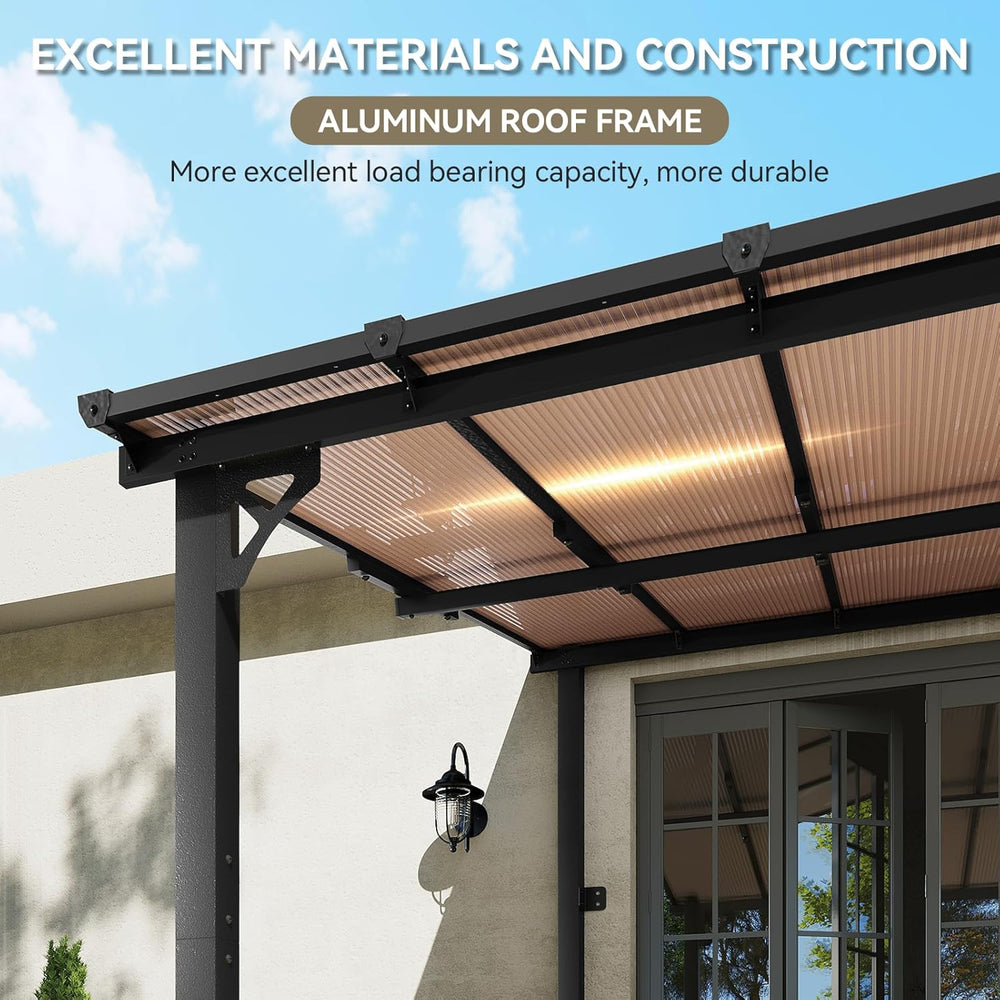 Aoxun 8’x10’ Gazebo for Patio, Gazebo Pergola with Sloped Roof, Black