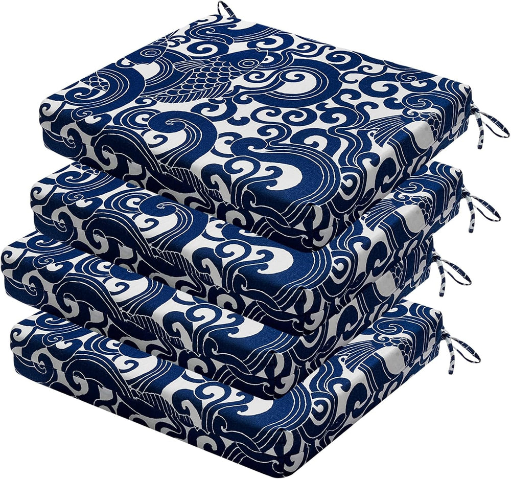 Outdoor Chair Cushions Set of 4, 18.5 x 16 Inch Patio Chair Cushions for Outd...