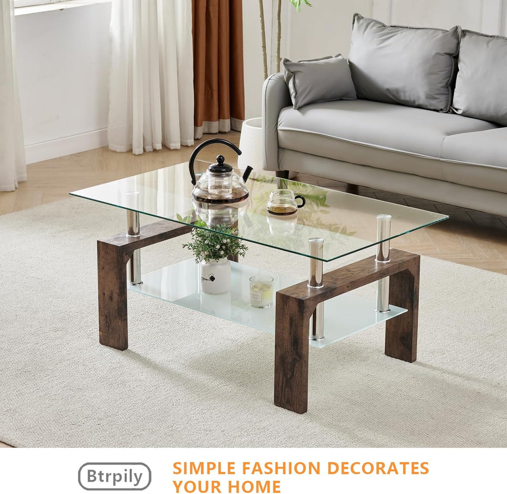 Living Room Rectangle Coffee Table, Tea Table Suitable for Waiting Room, Mode...