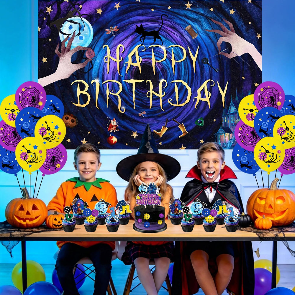 40Pcs Horror Birthday Party Decorations Blue Purple Theme Birthday Party Supp...