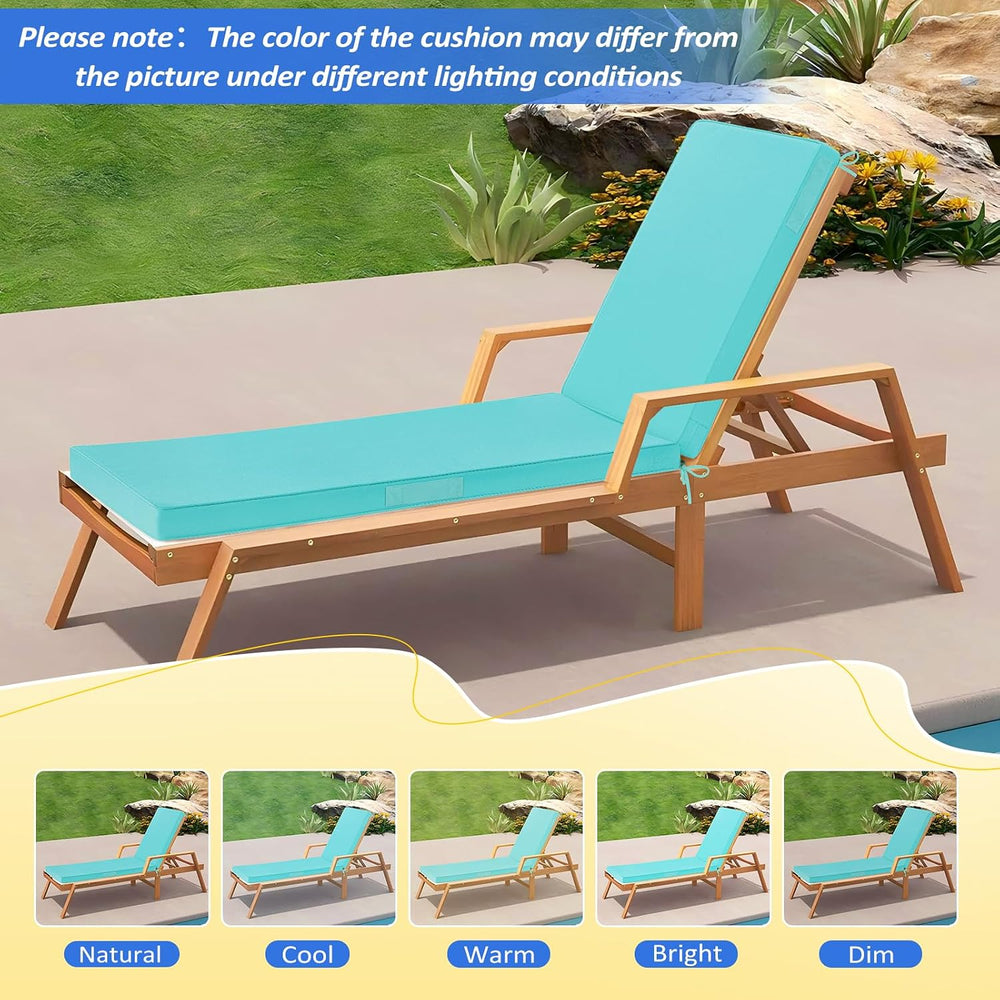 Basic Beyond Chaise Lounge Cushions Outdoor, 3-Layer Waterproof Outdoor Furni...