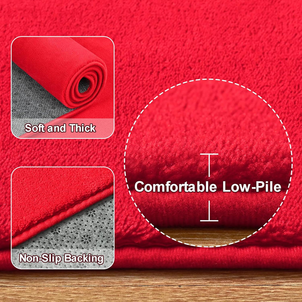 Amearea Modern Area Rugs for Bedroom Living Room, 4x6 Red Memory Foam Rug