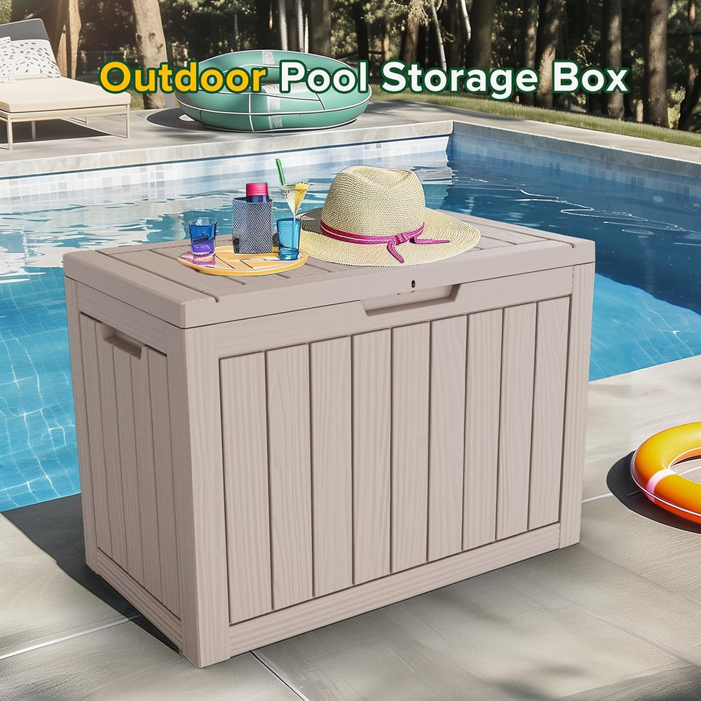 Vixzen 45 Gallon Outdoor Deck Box, Lockable Outdoor Storage Box for Patio Cus...