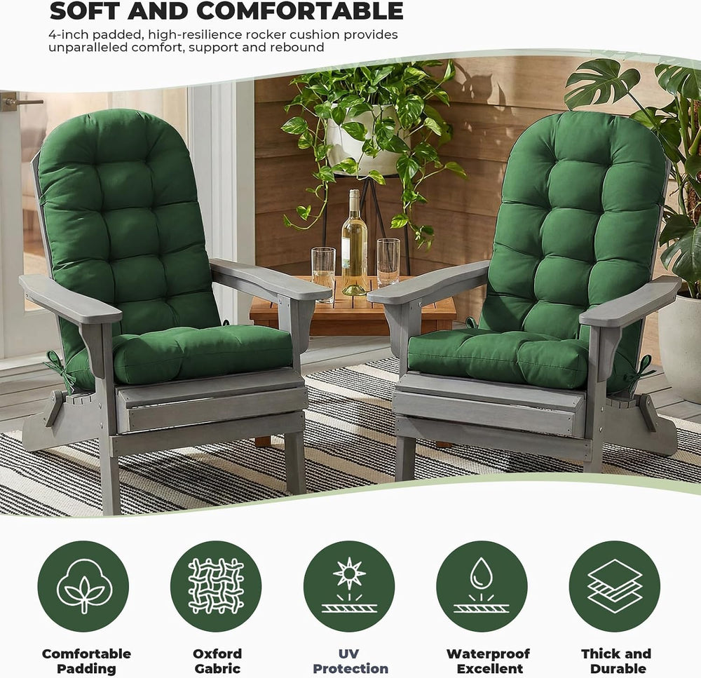 DANGHOOGY Adirondack Chair Cushion, 49x20x4 Outdoor Chair Cushions, Green