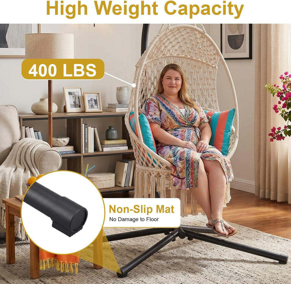 FDW Hammock Chair Stand, Outdoor Solid Steel Heavy Duty Construction for Hang...
