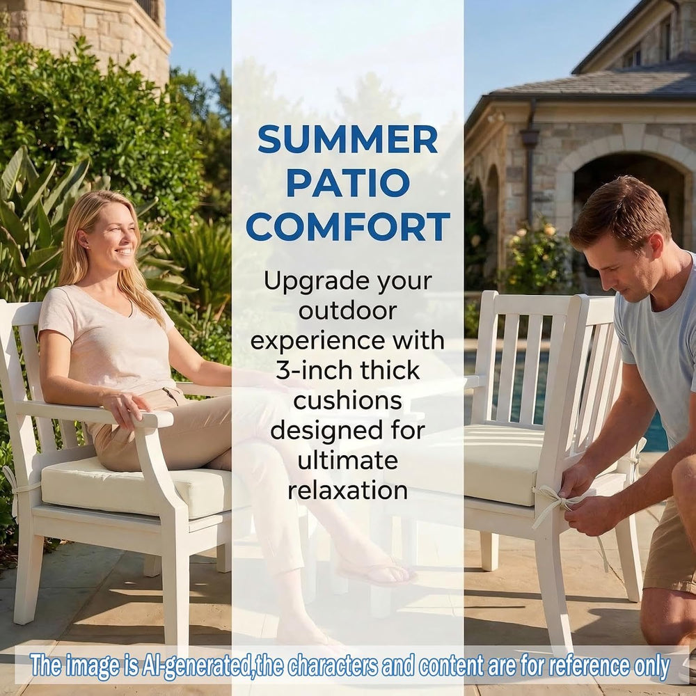 Patio Chair Cushions Set of 2 Sponge Filling Replacement Waterproof Patio Cus...