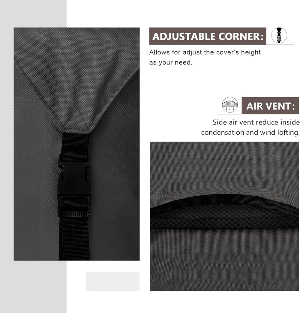 ULTCOVER Waterproof Patio Furniture Cover 88L x 62W in, Black