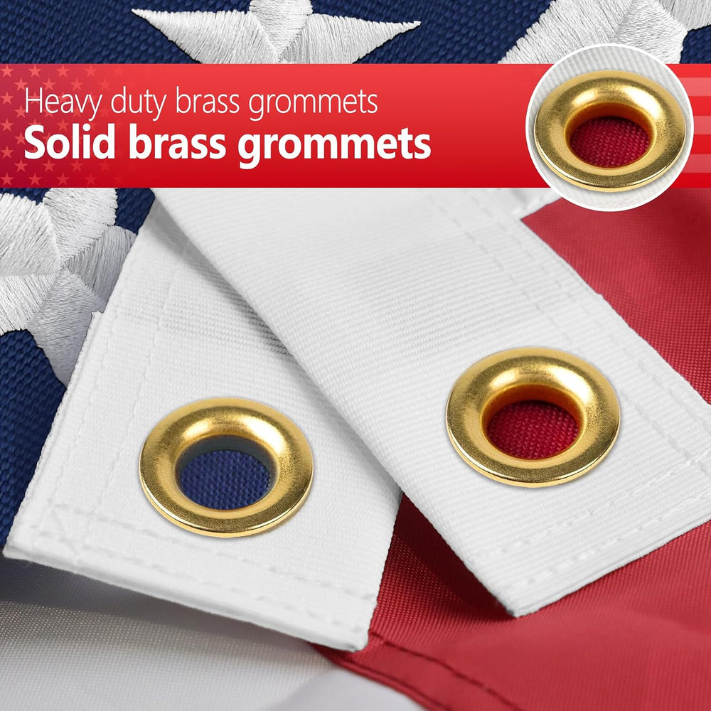 Tear Resistant Made in USA American Flag,100% Nylon Fabric Heavy Duty America...