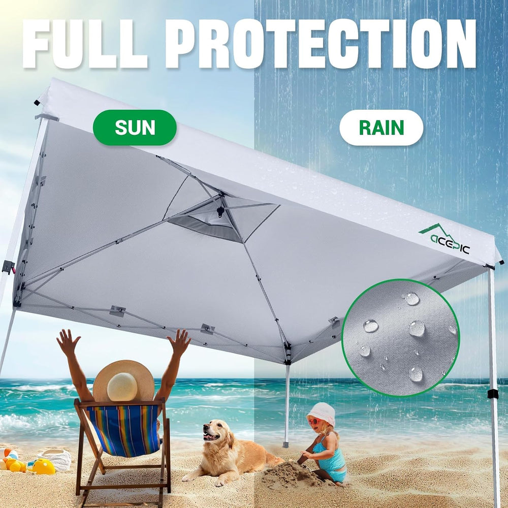 ACEPIC 10x10 Canopy Replacement Top with Air Vent(White,Top Only)