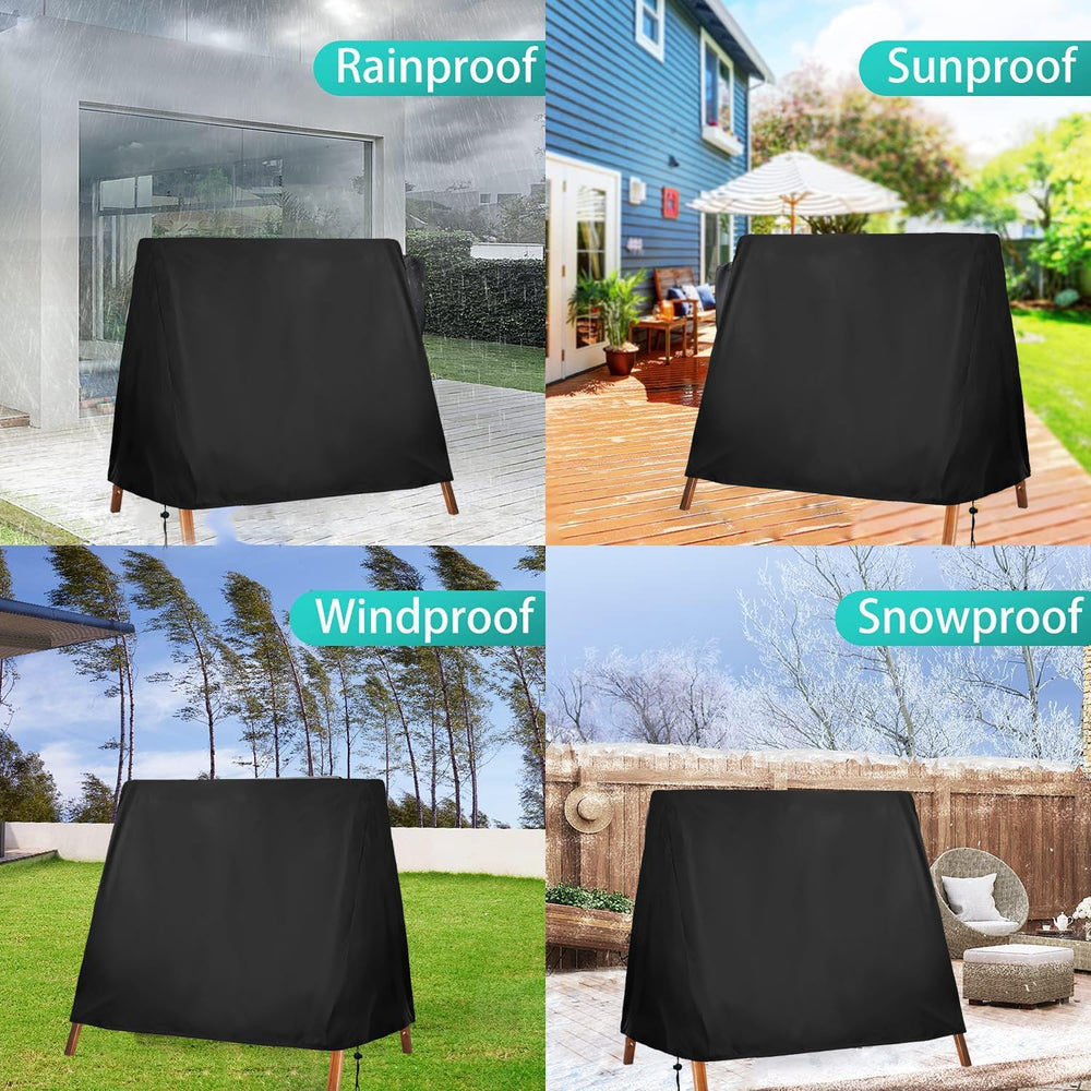 FLYMEI Outdoor Swing Cover Waterproof, 72" L×55" W×67" H, Black
