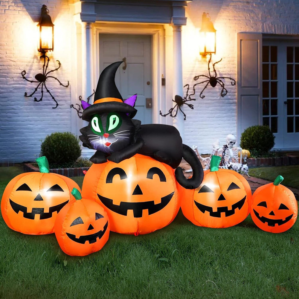5FT Halloween Inflatable Pumpkin Outdoor Decoration, Lighted Blow Up Yard Dec...