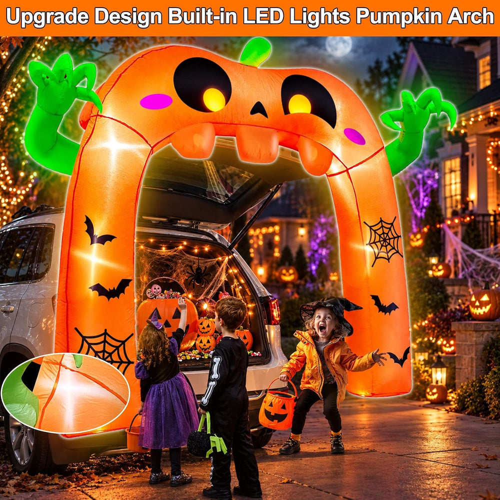 5 Ft Trunk or Treat Car Decoration Kit Halloween Inflatable Pumpkin Arch