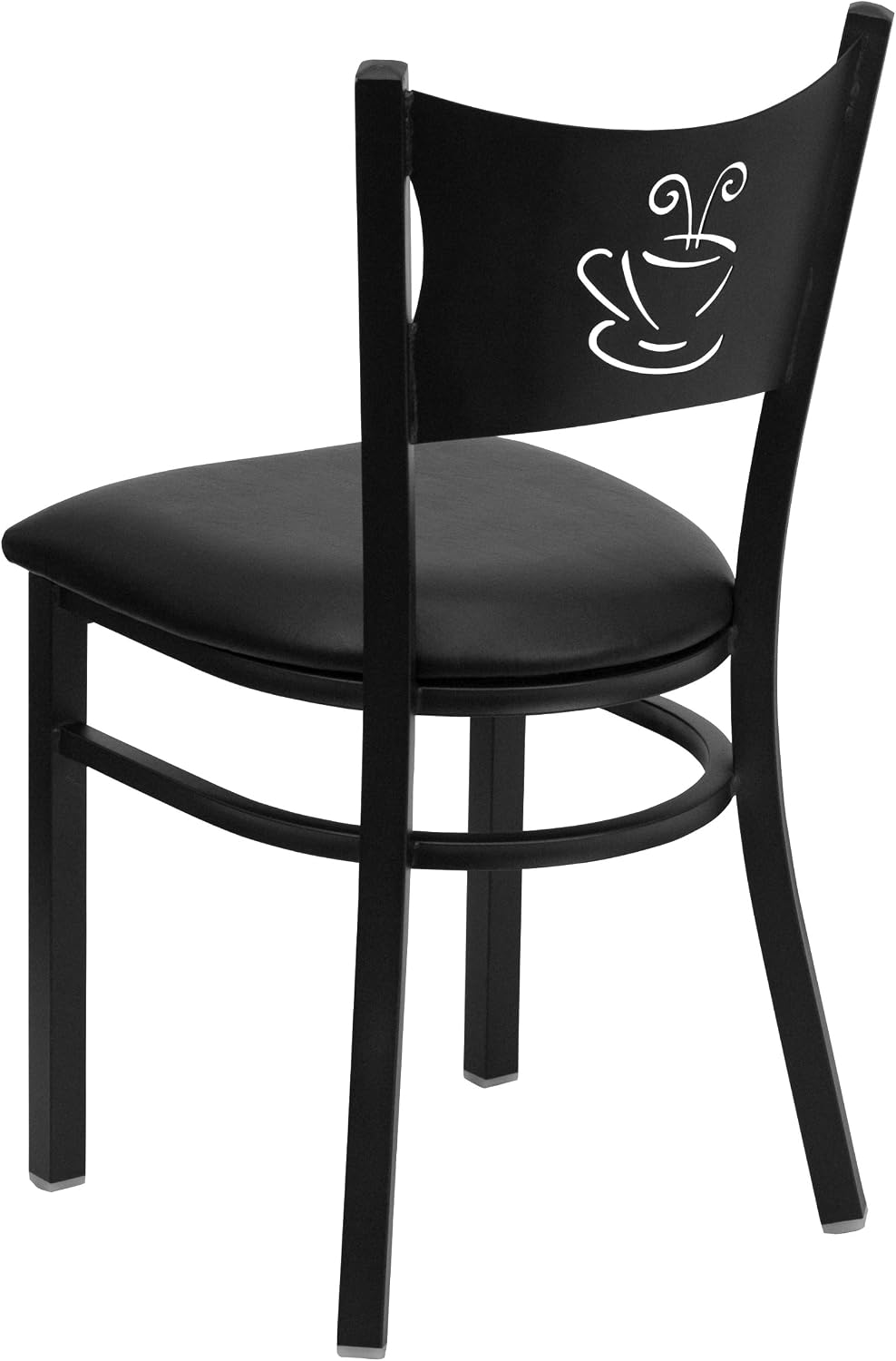 Flash Furniture 4 Pack HERCULES Series Black Coffee Back Metal Restaurant Cha...