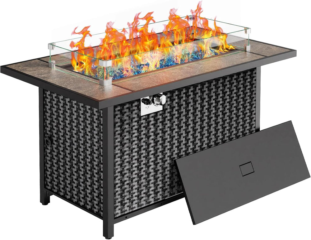 Ciays 43″ Fire Pit Table, Outdoor Propane Fire Pit Table with Premium Ceramic...