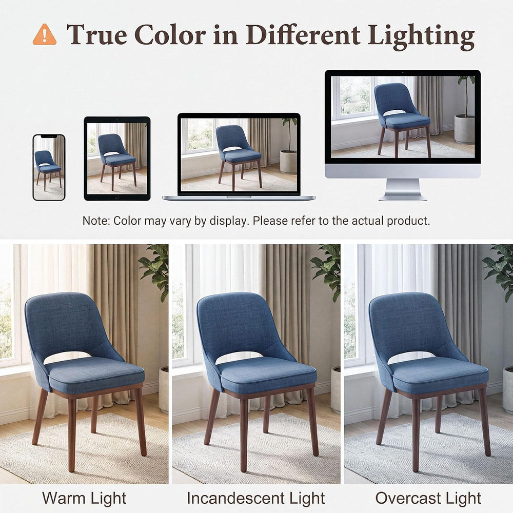 MALOL Wooden Dining Chairs Set of 4, Modern Fabric Upholstered Dining Room Ch...