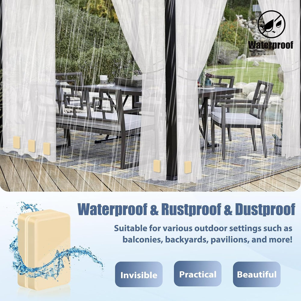 16PCS 52 oz Heavy Duty Outdoor Curtain Weights, Waterproof Magnets, Beige