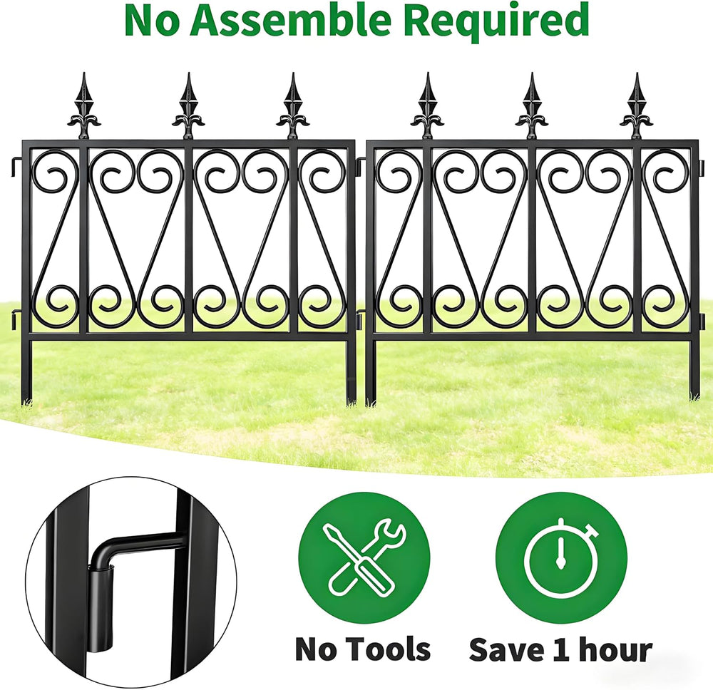 AMAGABELI GARDEN & HOME 5 Panels 24in(H)×10ft(L) 0.4 Inch Wire Diameter D...