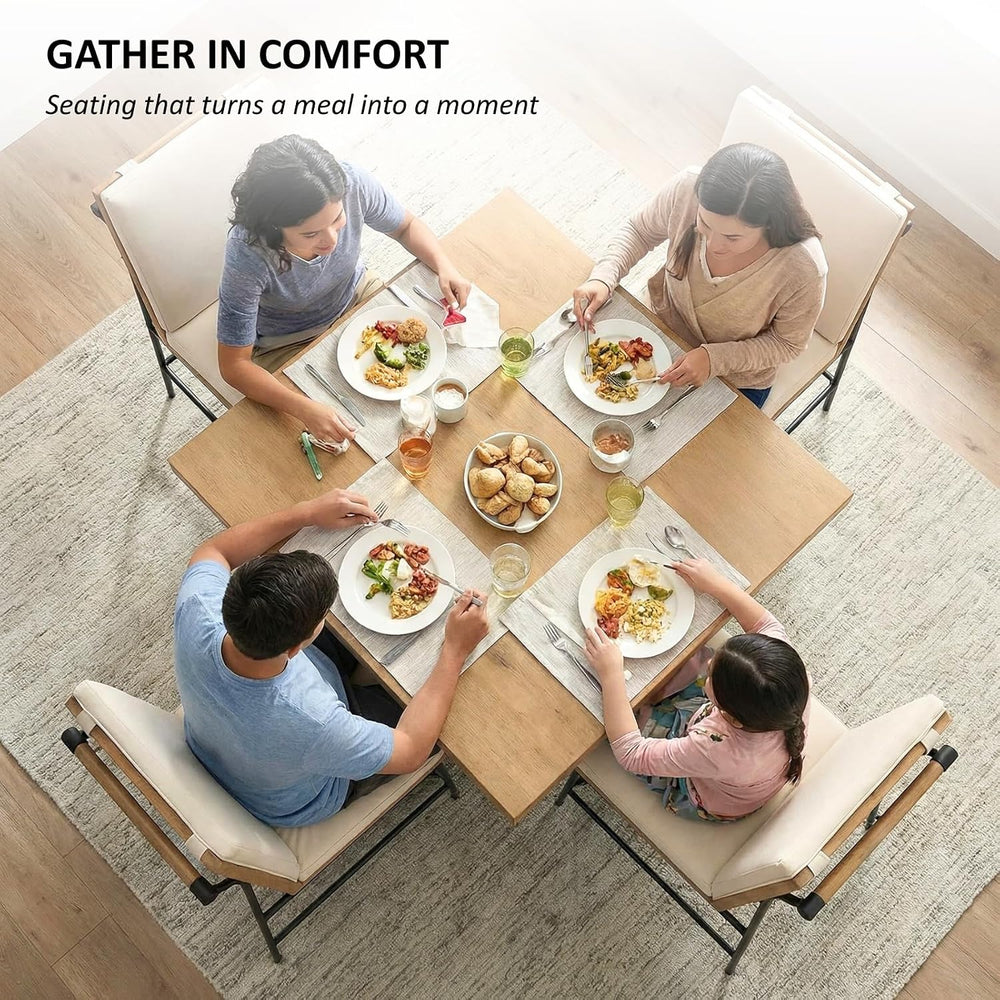 Ya-Home Modern Dining Chairs Set of 4, Comfy PU Leather Side Chairs Guest Cha...