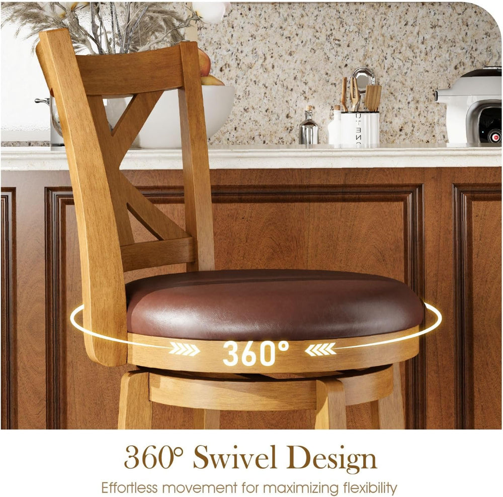 Sophia & William 30 Inch Swivel Bar Stools Set of 2, Bar Height Barstools