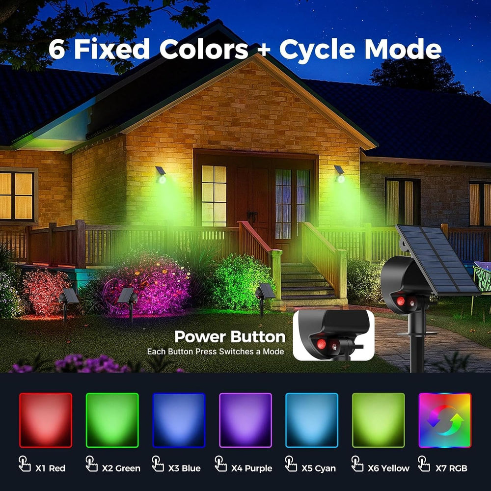 nipify Solar Spot Lights Outdoor Color Changing, Halloween RGB Spotlights