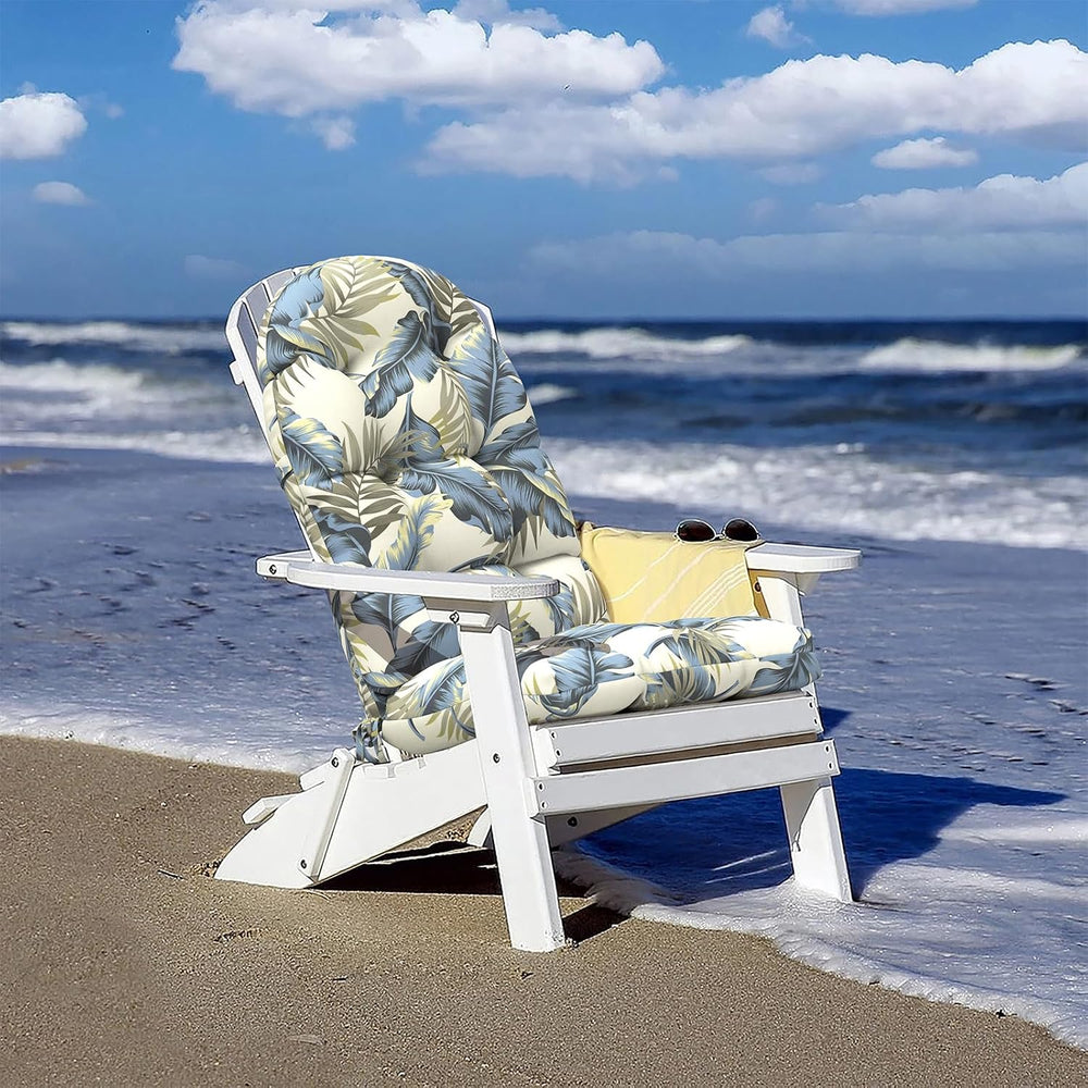 Outdoor Adirondack Chair Cushions with Ties, Tufted Outdoor Chair Cushion, An...