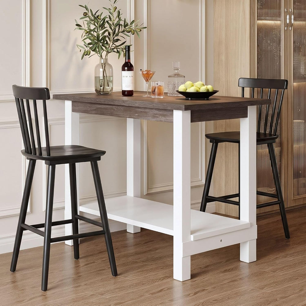 Windsor Bar Stools Set of 2, 26 Inch Counter Height Barstools Wooden Barstool...