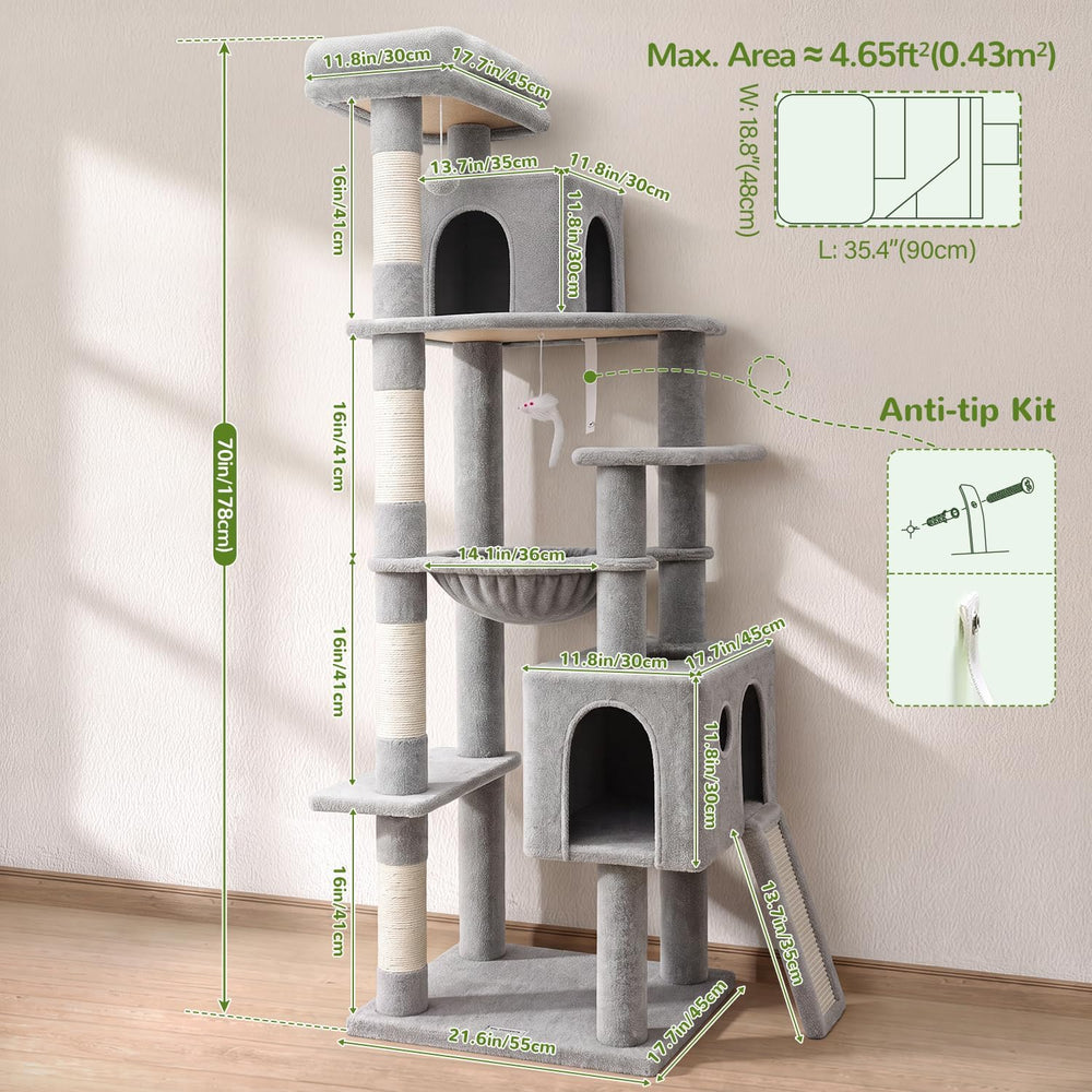 Globlazer F70 Pro Heavy Duty Cat Tree Tower for Indoor Cats Large Adult