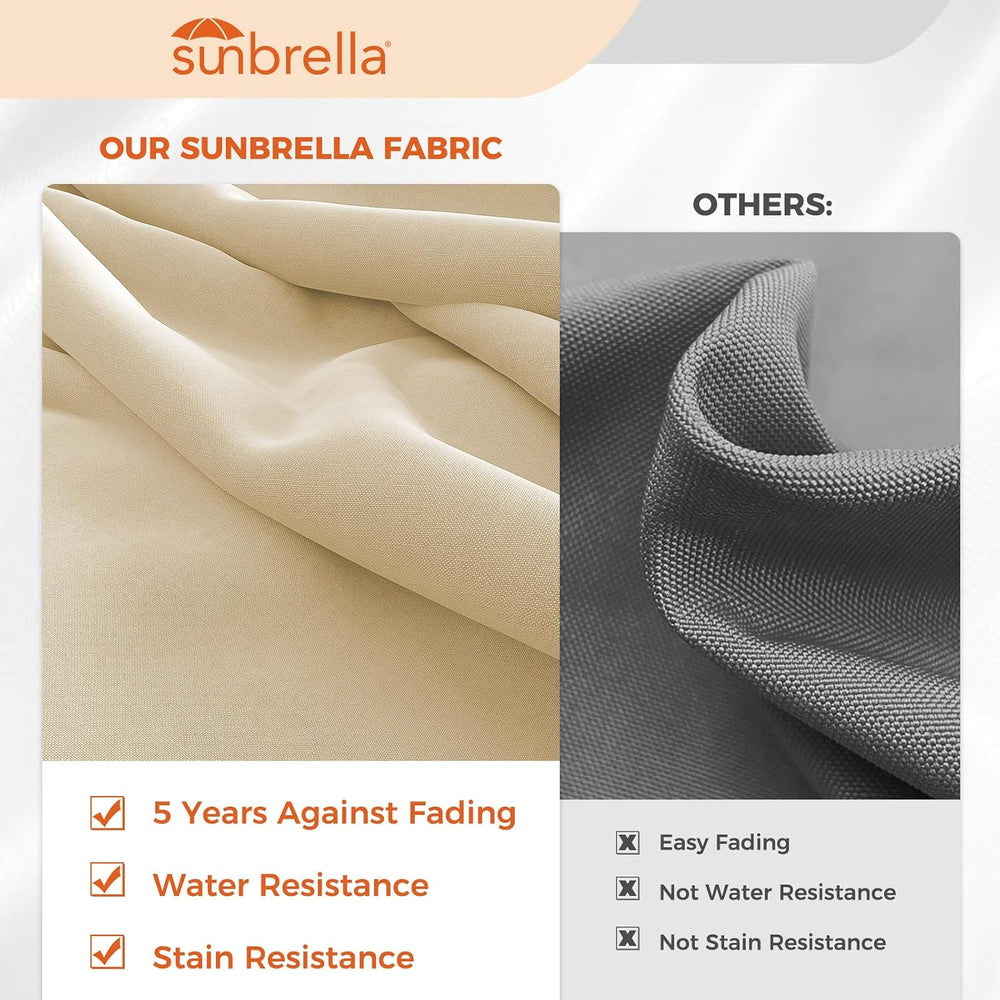 Grand patio 12FT Sunbrella Cantilever Round Umbrella with Base, Flax