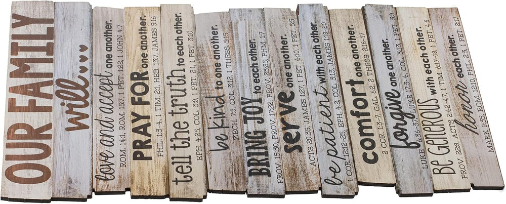 Lighthouse Christian Products Our Family Will Love One Another Rustic Stacked...