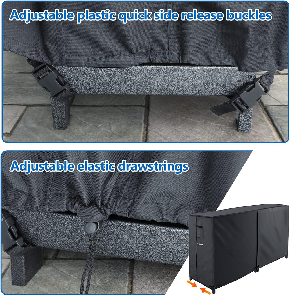 MOFEEZ 8ft Firewood Log Rack Cover Outdoor, Waterproof Weather Resistant Soli...
