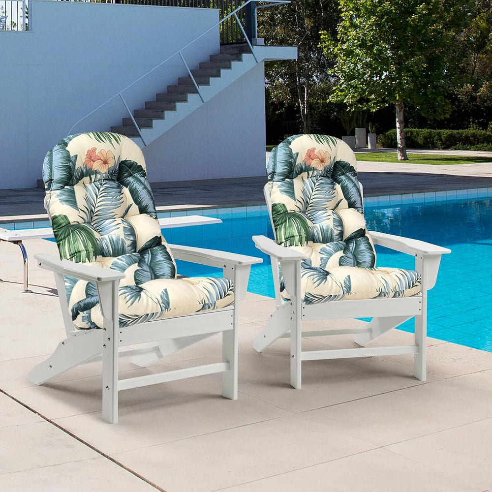 Outdoor Adirondack Chair Cushions Set of 2 Waterproof Dark Green