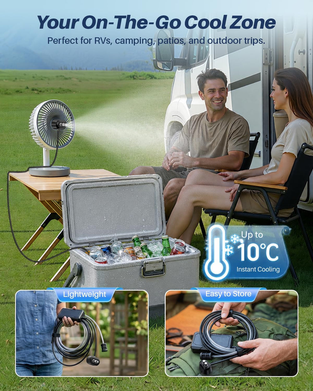 Portable Misting System with Water Pump, 6000mAh Outdoor Misters for Outside ...