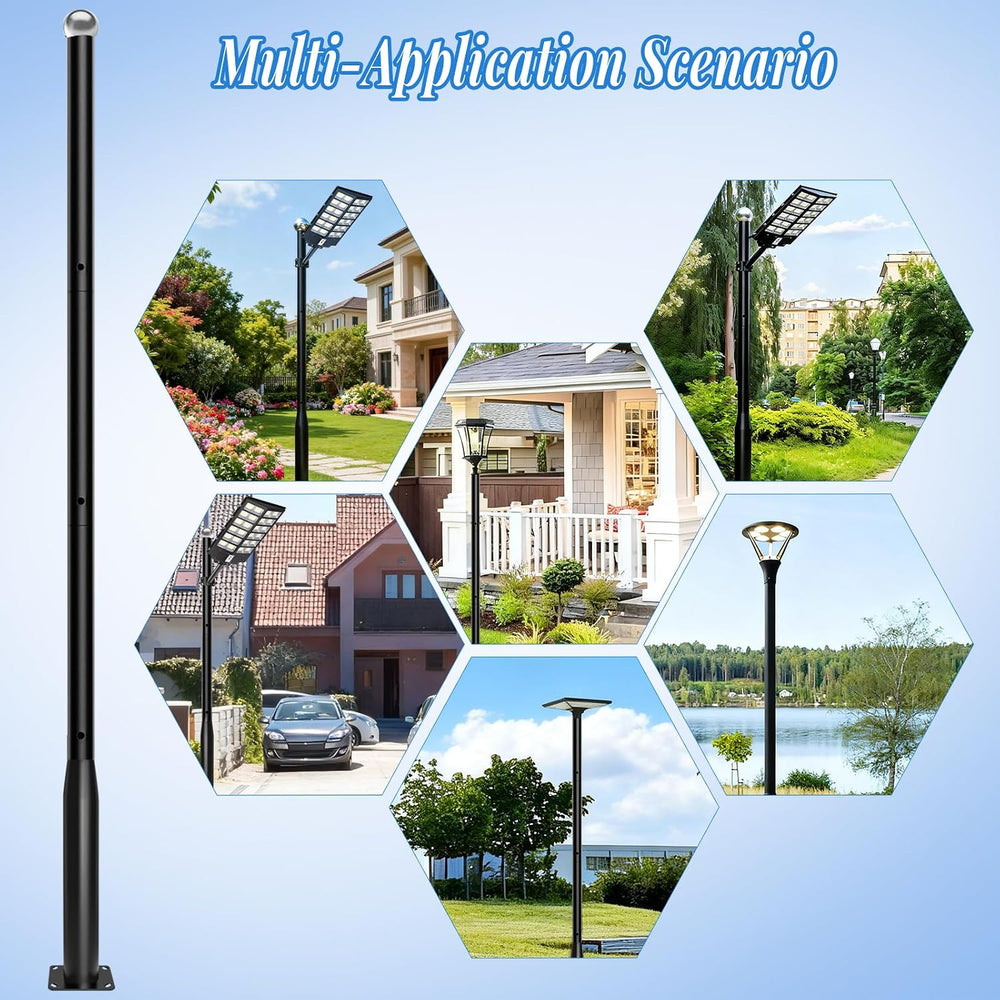 Street Light Pole 10 Ft, Outdoor Adjustable Metal Street Lamp Post for Solar ...