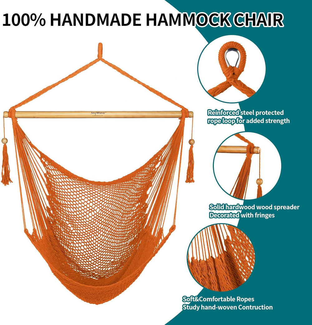 JoyView Hammock Chair with Spreader Bar Caribbean Hammock Swing Chair 300 LBS...