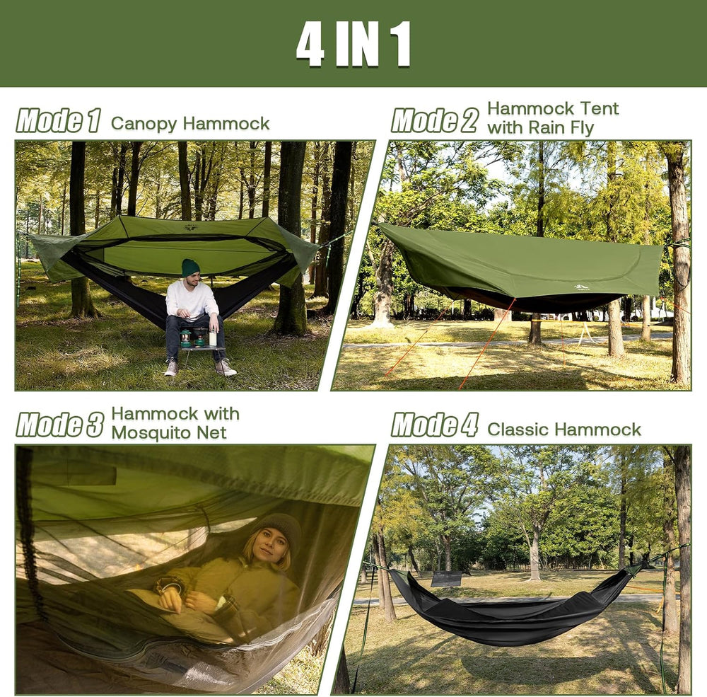 Night Cat Camping Hammock Tent: Lightweight Portable 4 in 1 Hammock with Rain...