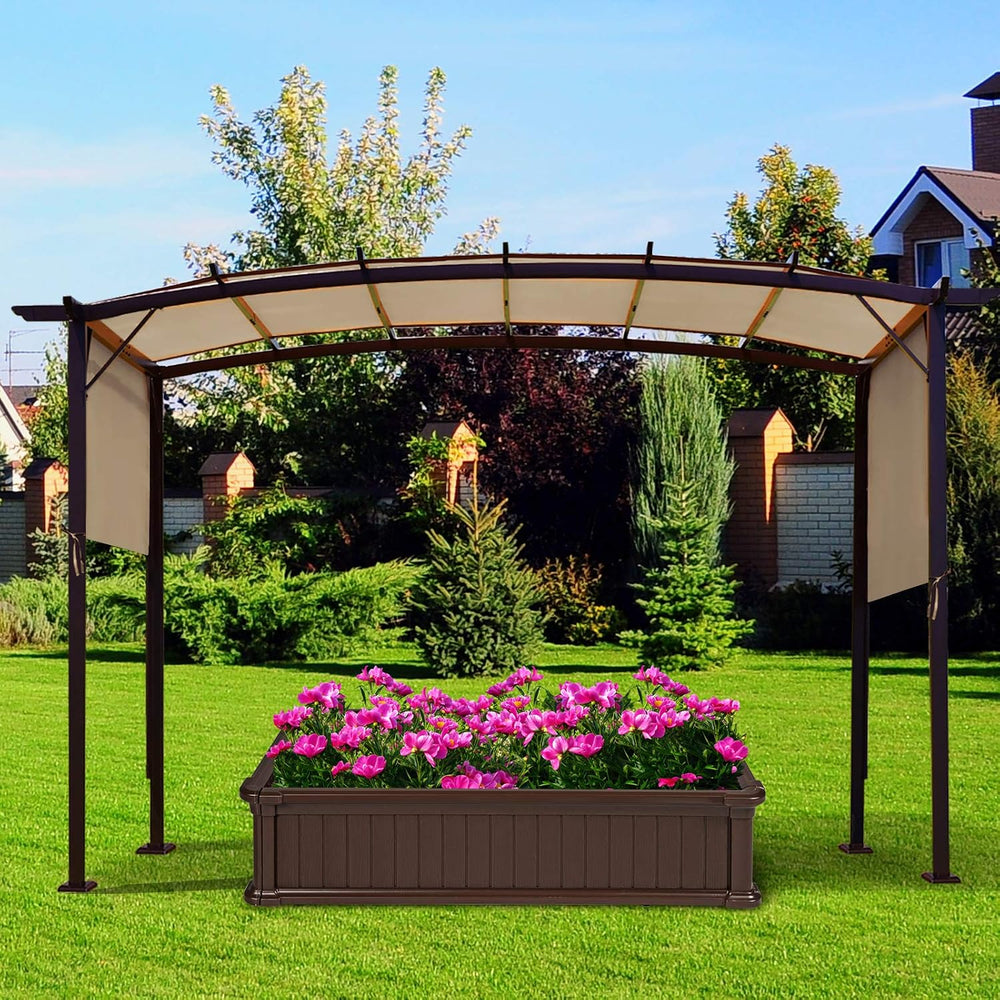Tangkula 16.7x6.7 Ft Pergola Replacement Canopy Shade Cover, Beige