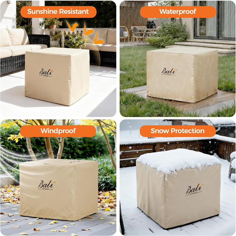 BALI OUTDOORS 30 Inch Square Patio Fire Pit Table Cover