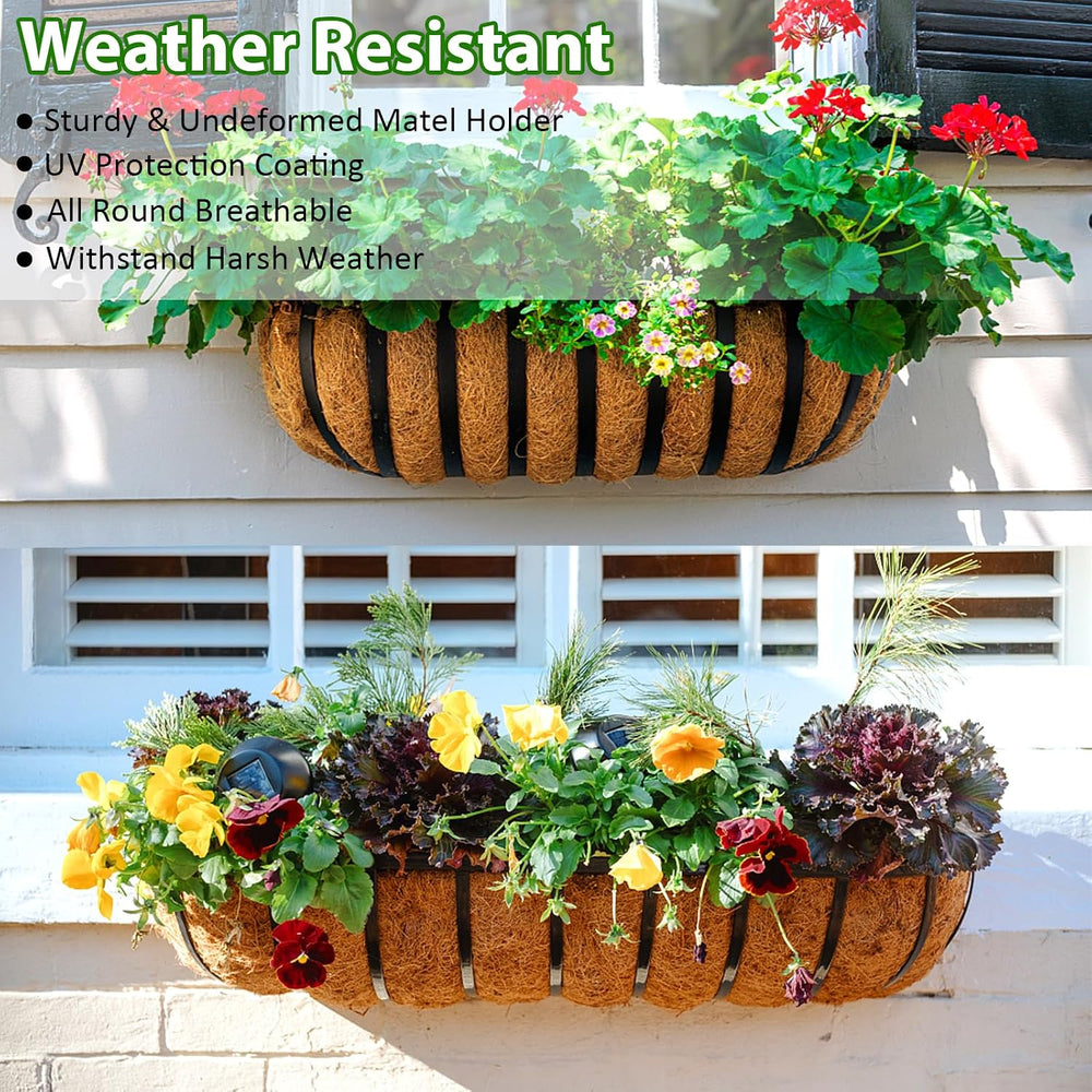 LCHUANG Railing Planter Window Box - 4 Pack 24 Inch Deck Balcony Rail Planter...