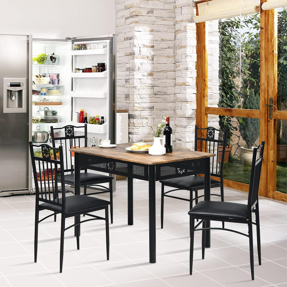 COSTWAY 5 Pieces Dining Table Set, Modern Kitchen Table Set for 4 Person, 42”...